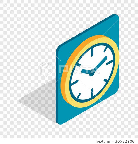Wall color clock isometric icon Wall color clock isometric icon 30552806