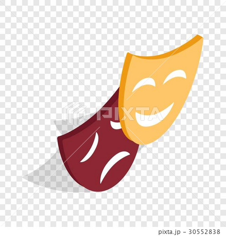Comedy and tragedy theatrical masks isometric icon Comedy and tragedy theatrical masks isometric icon 30552838