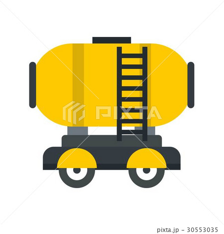 Waggon storage tank with oil icon, flat style 30553035