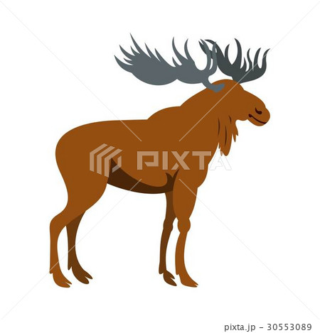 Moose icon, flat style 30553089