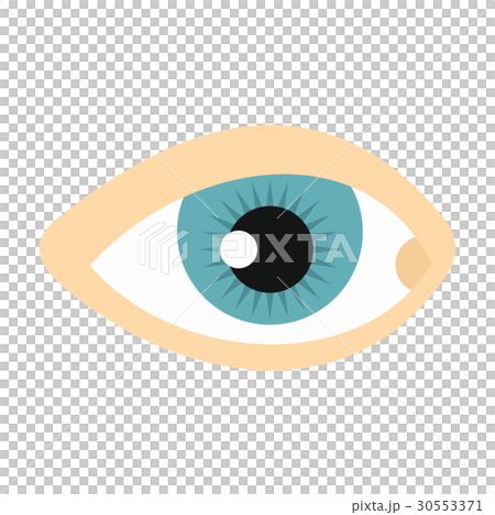 Blue human eye icon, flat style - Stock Illustration [30553371] - PIXTA