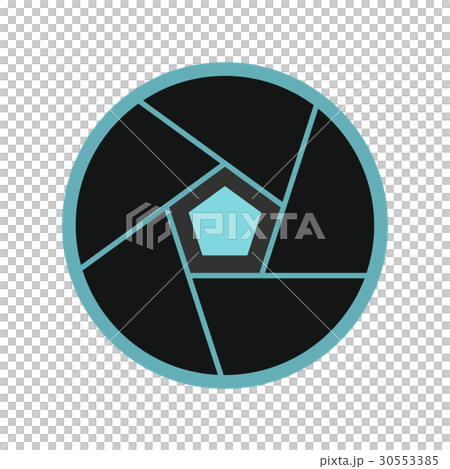 Photographic lens icon, flat style 30553385