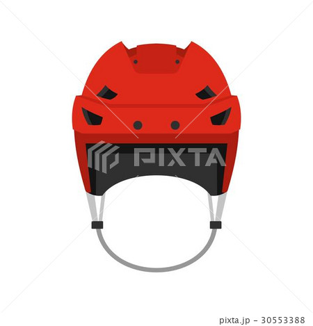 Hockey helmet icon, flat style 30553388