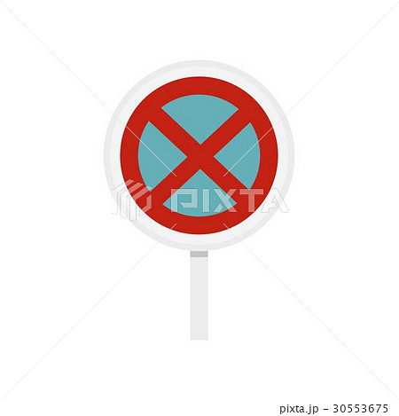Clearway sign icon, flat style Clearway sign icon, flat style 30553675