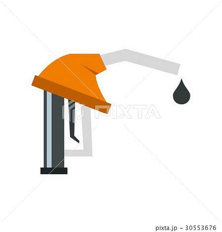 Orange gasoline pump nozzle icon, flat style Orange gasoline pump nozzle icon, flat style 30553676