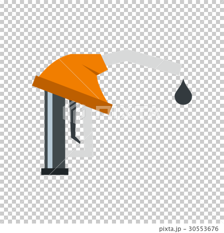 Orange gasoline pump nozzle icon, flat style Orange gasoline pump nozzle icon, flat style 30553676