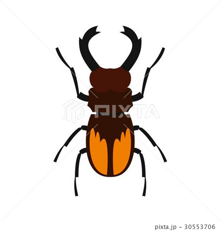 Stag beetle icon, flat style Stag beetle icon, flat style 30553706