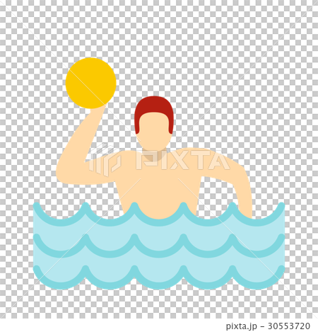 Water polo player in swimming pool icon flat style 30553720