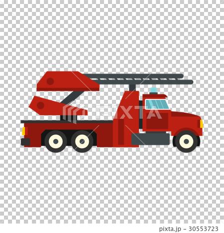 Red fire truck icon, flat style 30553723