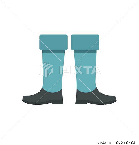 Fishing boots icon, flat style Fishing boots icon, flat style 30553733