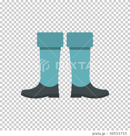 Fishing boots icon, flat style Fishing boots icon, flat style 30553733