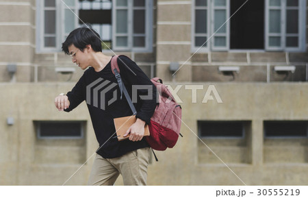 Young student college hurry late for class 30555219