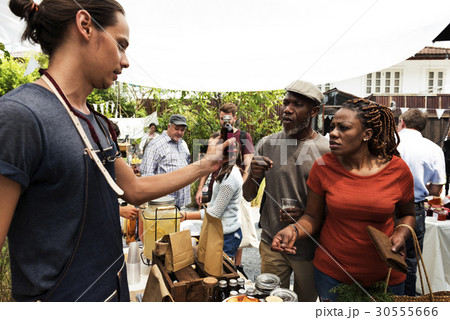 Begin a new day with organic coffee product 30555666