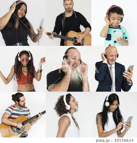 People Set of Diversity People Enjoying Music Studio Collage People Set of Diversity People Enjoying Music Studio Collage 30556614