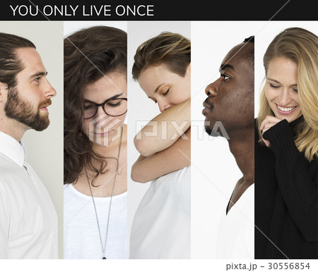 Set of Diversity People Life Motivation Studio Collage 30556854