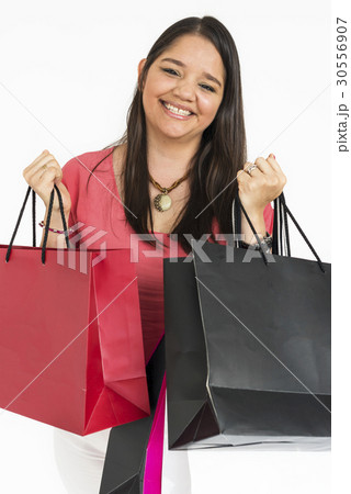 Woman Cheerful Studio Portrait Concept 30556907