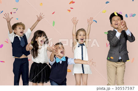 Children Smiling Happiness Friendship Togetherness Celebration Studio Portrait 30557597