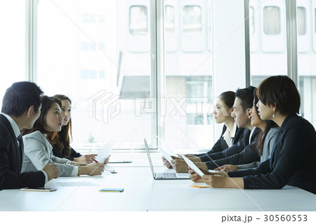 Group of business people having a business meeting in office. Group of business people having a business meeting in office. 30560553