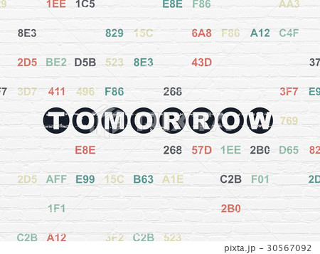 Timeline concept: Tomorrow on wall background Timeline concept: Tomorrow on wall background 30567092