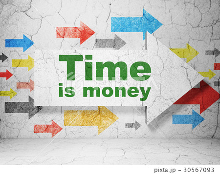 Time concept: arrow with Time Is money on grunge 30567093