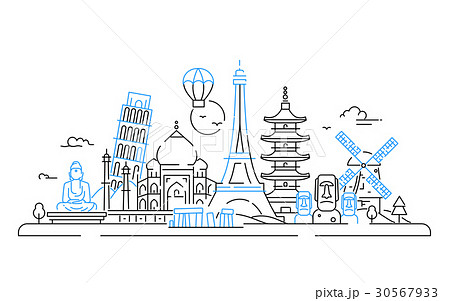 Countries - vector line travel illustration 30567933