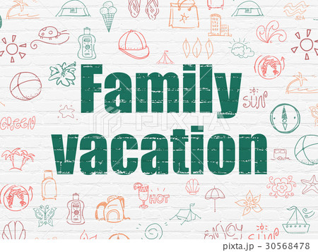 Travel concept: Family Vacation on wall background 30568478