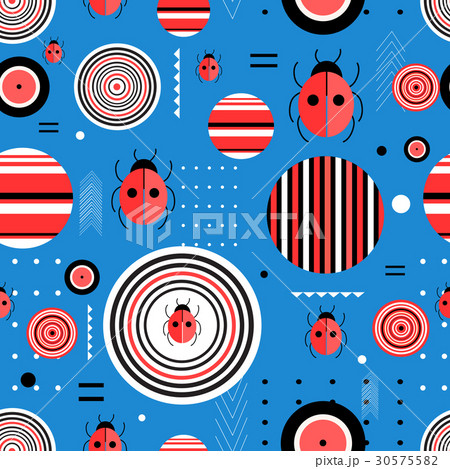 Pattern circles and ladybugs 30575582