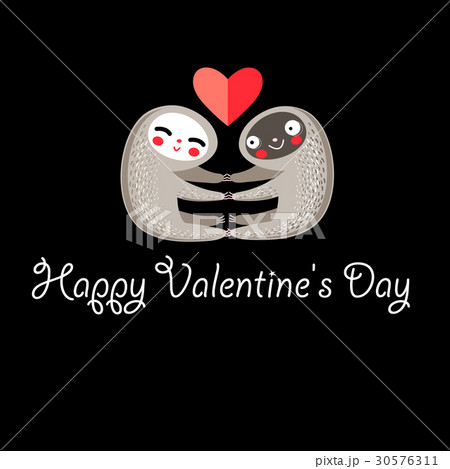 Greeting card with lovers lemurs 30576311