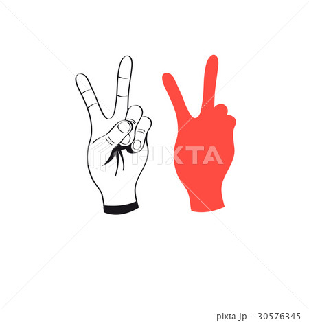 Vector illustration of hand victory 30576345