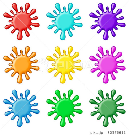 Colored paint splashes collection, isolated on 30576611