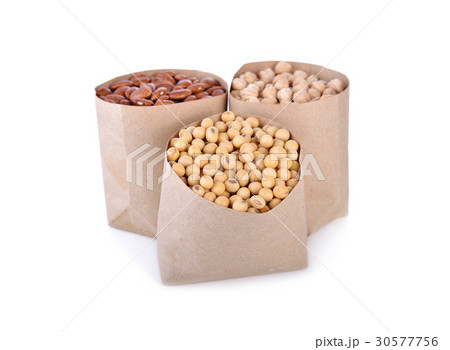 dry soy bean, garbanzo and pinto bean in bag 30577756