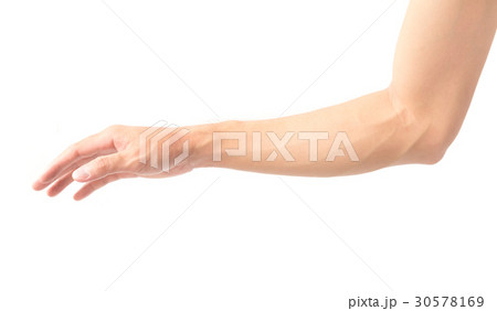 Man arm with blood veins on white background 30578169