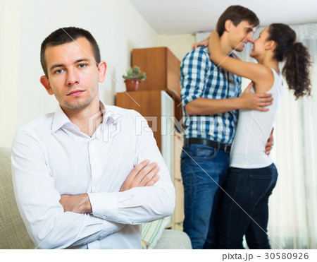 Ex-lover watching girlfriend leaving him Ex-lover watching girlfriend leaving him 30580926