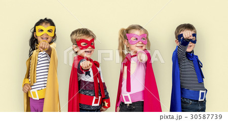 Superhero Kids Friendship Smiling Happiness Playful Togetherness Superhero Kids Friendship Smiling Happiness Playful Togetherness 30587739