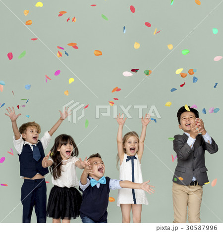 Children Smiling Happiness Friendship Togetherness Celebration Studio Portrait 30587996
