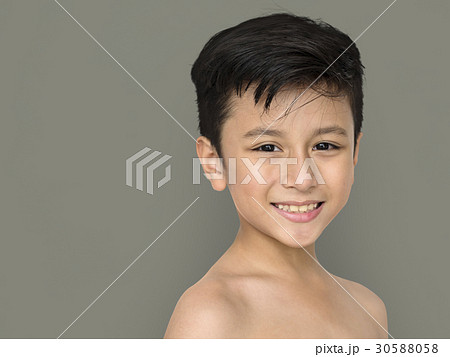 Little Boy Bare Chest Smiling 30588058