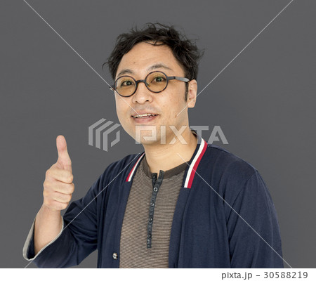 Asian Men Adult Smile Thumb Up Portrait Asian Men Adult Smile Thumb Up Portrait 30588219