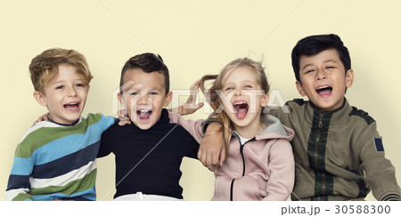Little Children Happy Cheerful Together 30588300