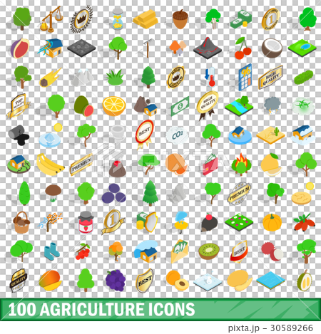 100 agriculture icons set, isometric 3d style 100 agriculture icons set, isometric 3d style 30589266