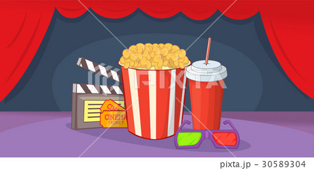 Cinema movie horizontal banner, cartoon style Cinema movie horizontal banner, cartoon style 30589304