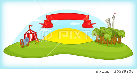 Medieval horizontal banner, cartoon style 30589306