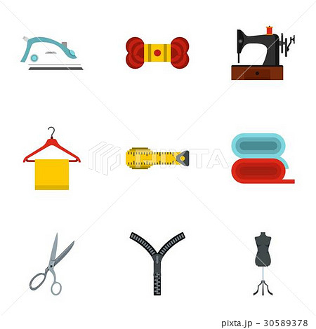 Sewing icons set, flat style Sewing icons set, flat style 30589378