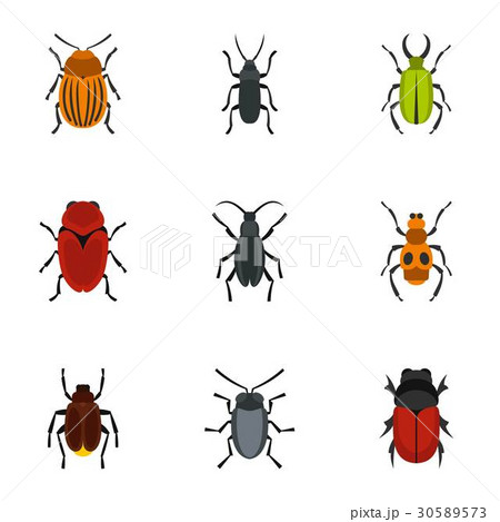 Bug icons set, flat style Bug icons set, flat style 30589573