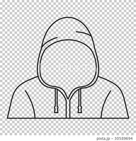 Hooded man icon, outline style - Stock Illustration [30589694] - PIXTA