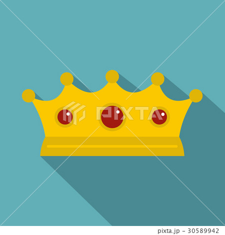 Jewelry crown icon, flat style 30589942
