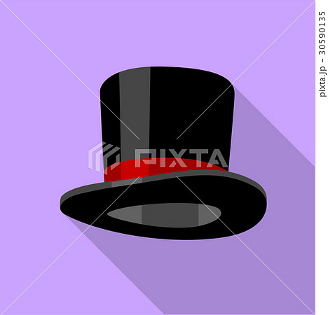 Silk hat icon, flat style Silk hat icon, flat style 30590135
