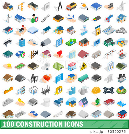 100 construction icons set, isometric 3d style 100 construction icons set, isometric 3d style 30590276