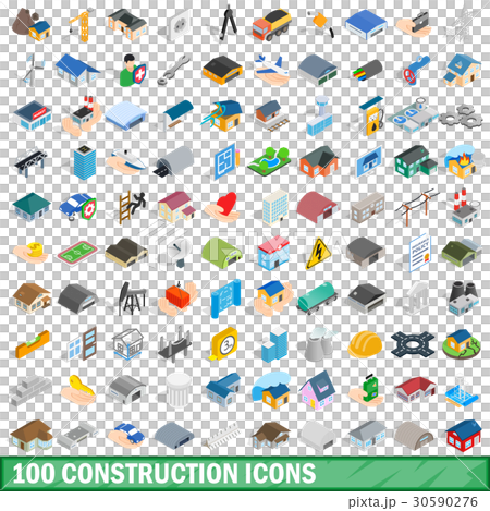 100 construction icons set, isometric 3d style 100 construction icons set, isometric 3d style 30590276