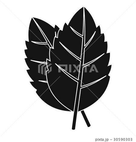 Two Basil Leaves Icon Simple Styleのイラスト素材