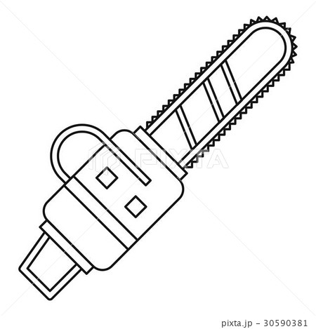 Chainsaw icon, outline style Chainsaw icon, outline style 30590381